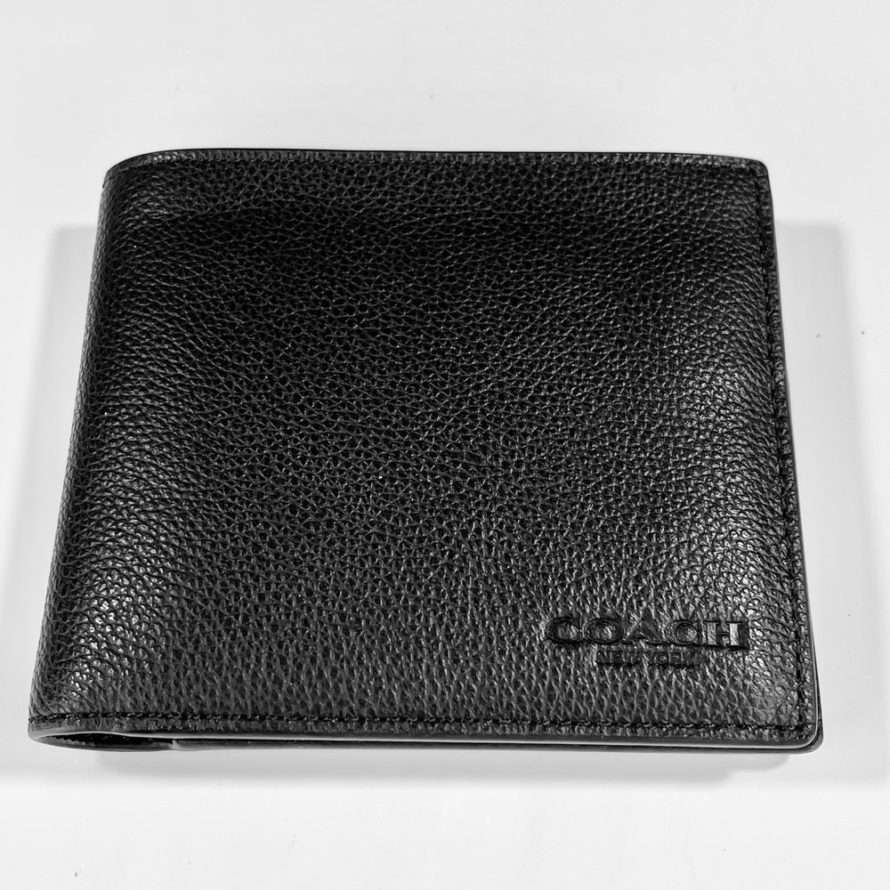 COACH Men's 3-In-1 Wallet (Sport Calf Leather, Black)